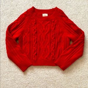Cropped red sweater